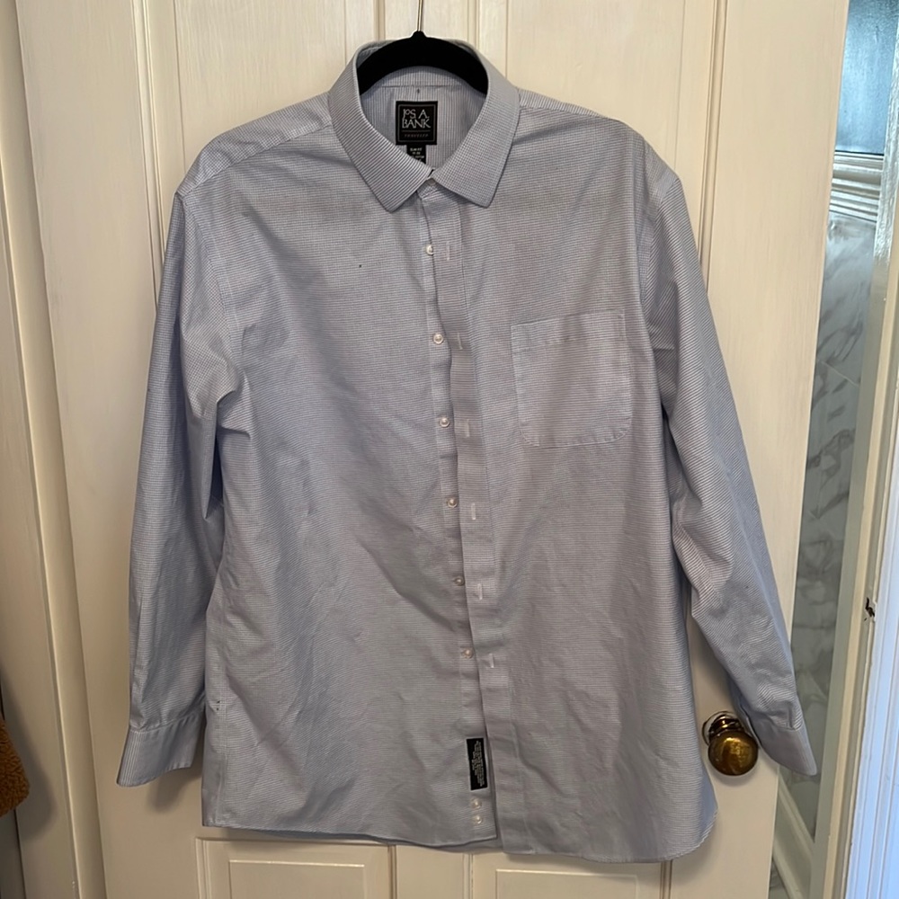 Jos A Bank Traveler Slim Fit 17-33 blue and white